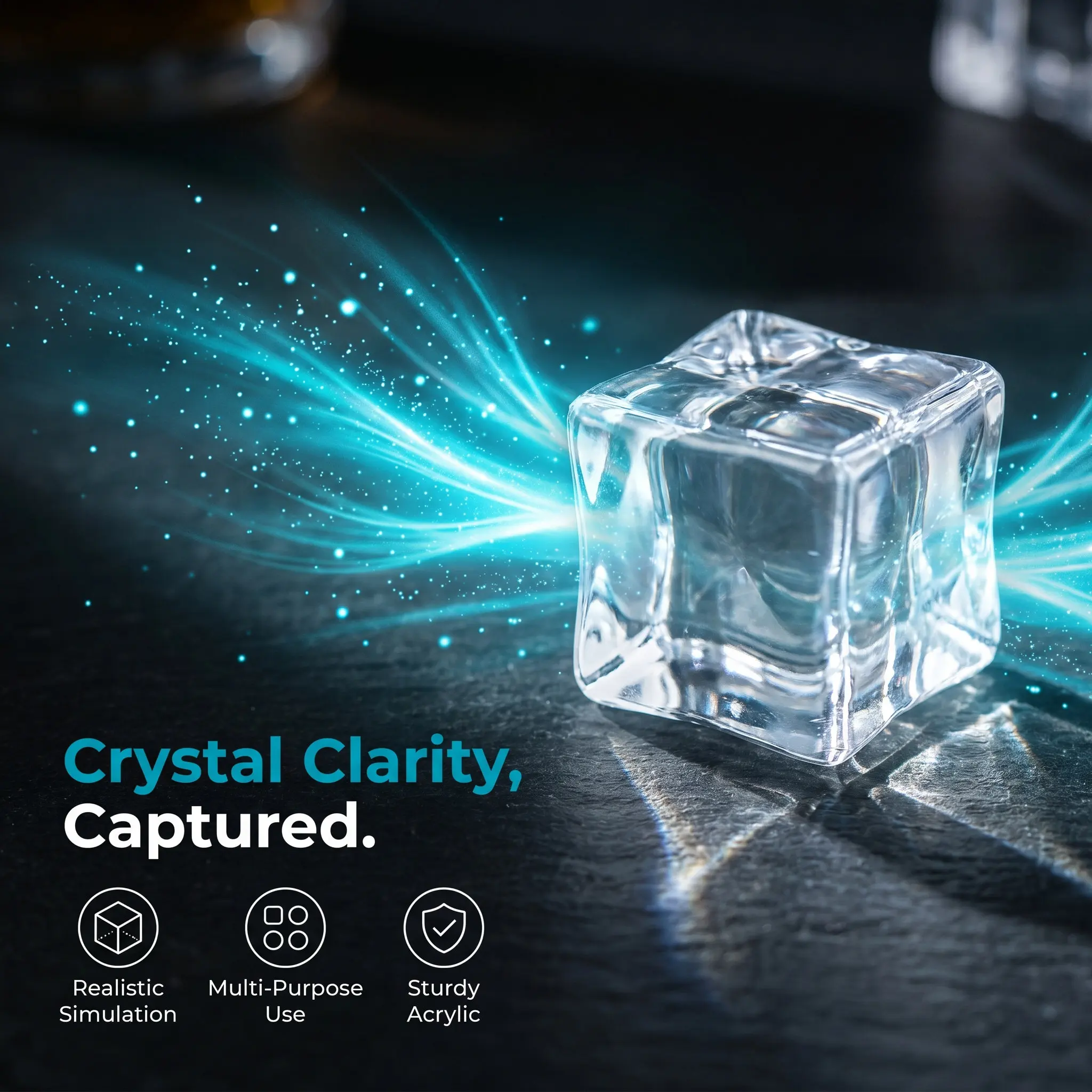 1Set Simulation Ice Cubes High Transparency Acrylic Artificial Ice Crushed Rocks Photography Props Home Decoration
