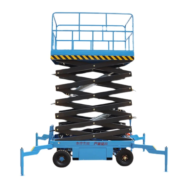 8M Work Platform Lifts 2000KG Movable Elevating Work Platform Aerial Scissor Type Mobile Scissor Hydraulic Manual Scissor Table