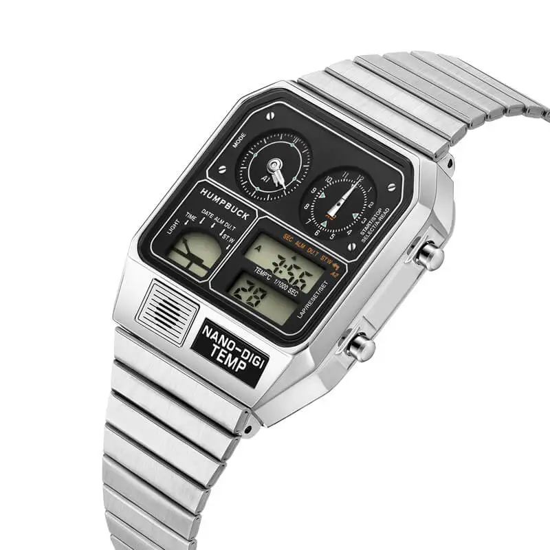 HUMPBUCK Watch for Men & Women Multifunctional DIGITEMP Dual Display Waterproof Watch with LED Light and Stopwatch