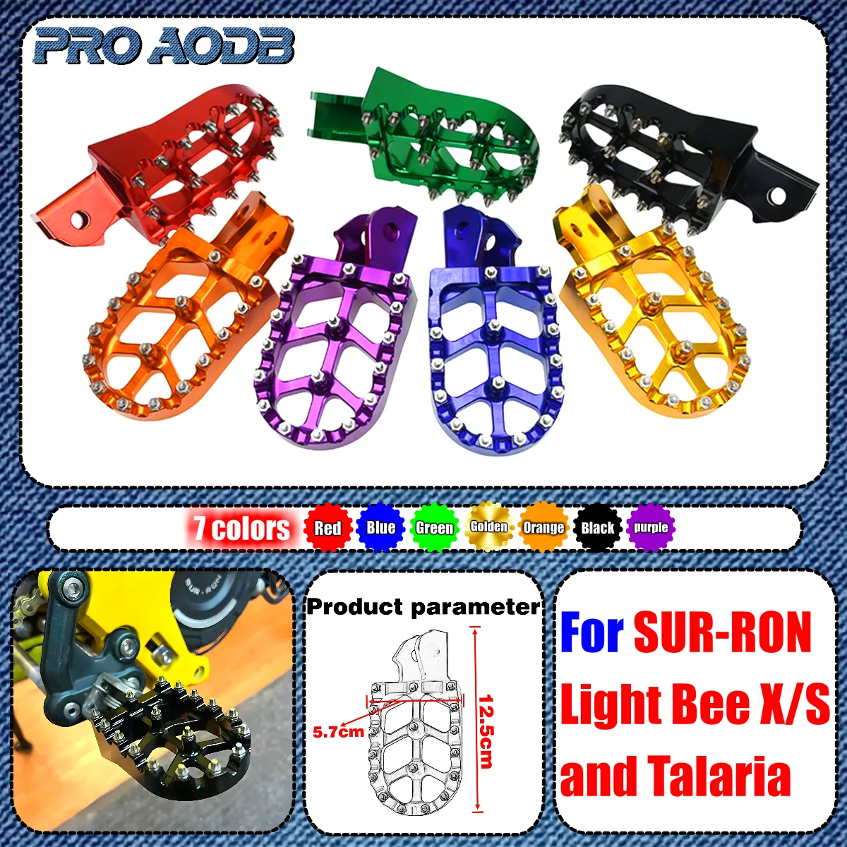 

Motorcycle Foot Pegs Pedal Mounting Pedals Retrofit Bracket For Sur-Ron Surron Sur ron Light Bee S X Electric Off-Road Bike