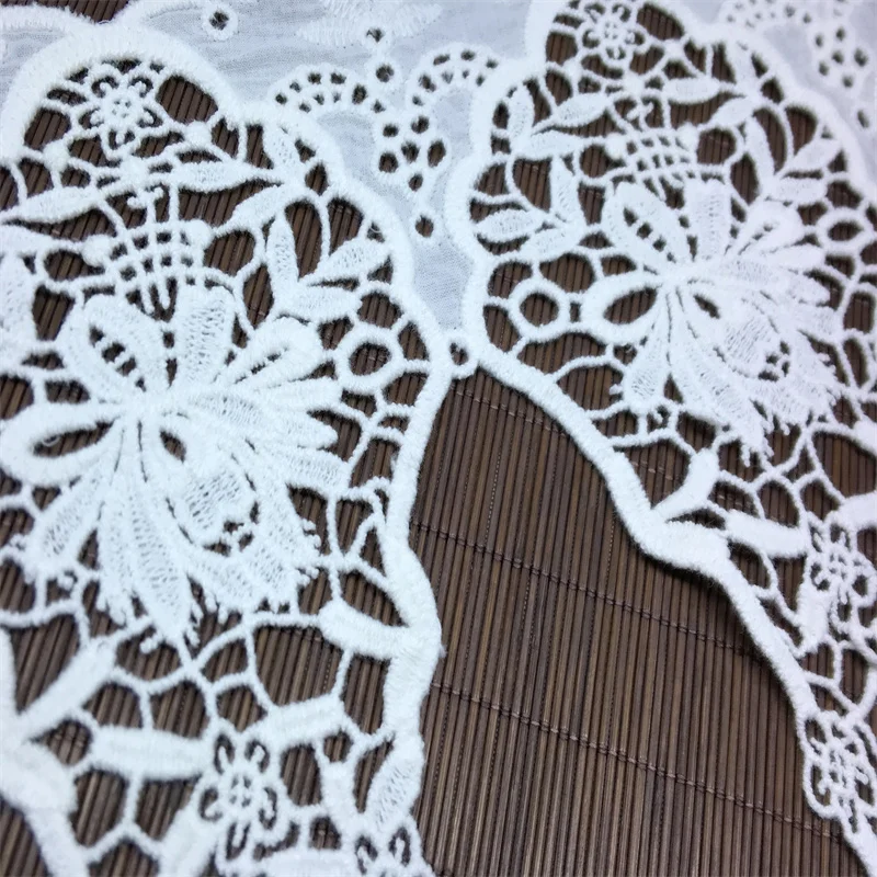 Emboridered Lace Fabric Cotton Guipure Lace Trim Garment Sewing Fabrics Materials