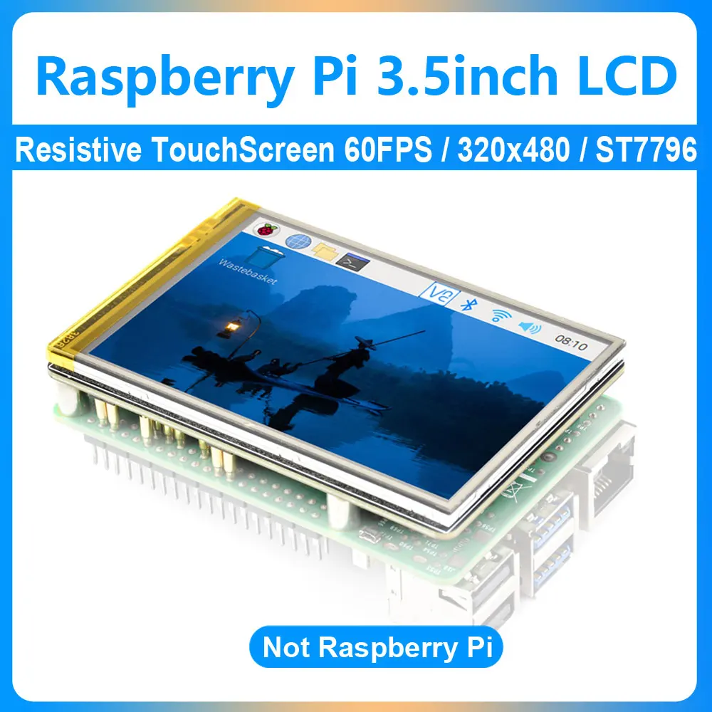 

Raspberry Pi 3,5-дюймовый ЖК-дисплей G, резистивный сенсорный экран 60 кадров в секунду ST7796 320x480, также для Arduino/Pico2/ESP32/RP2040/RP2350