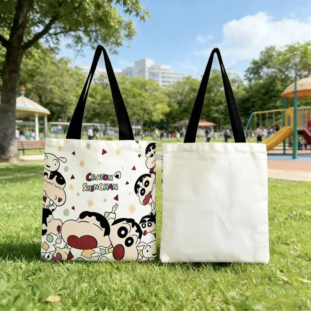 2026 New Crayon Shin-chan Canvas Tote Bag Large Capacity Women Handbag Single Shoulder Bag Student Daily Commute Shopping Bag