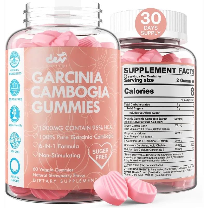 

Sugar free rattan yellow fruit gummies, containing L-carnitine, raspberry ketone, chromium, green coffee beans for metabolism