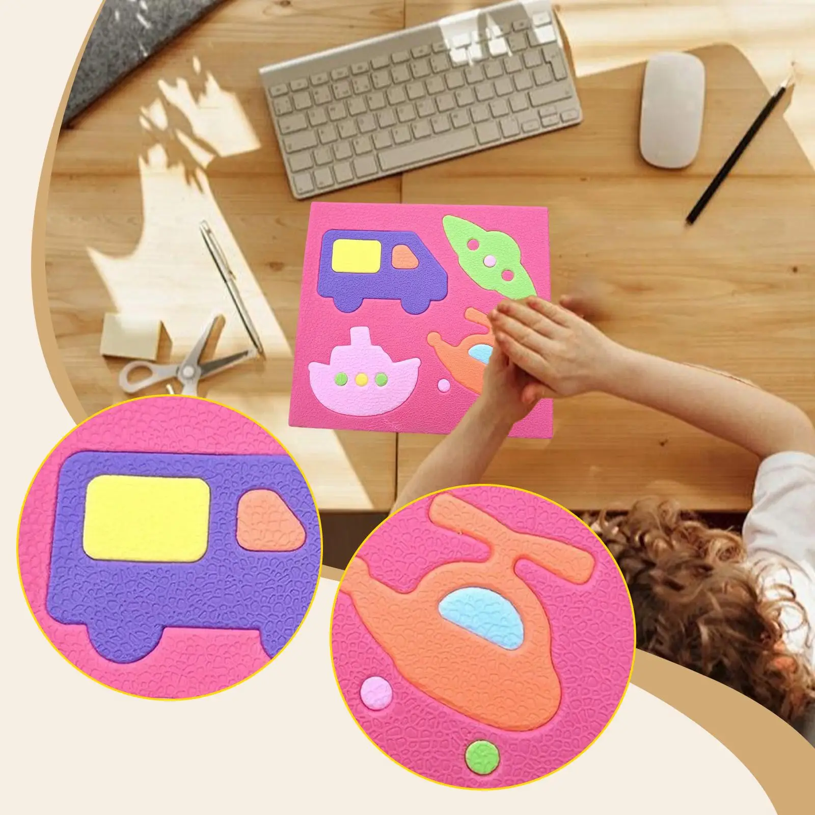 

EVA Foam Shape Puzzle Sensory Learning Toy for Preschool Children Educational Play Mat for Boys Girls Early Development