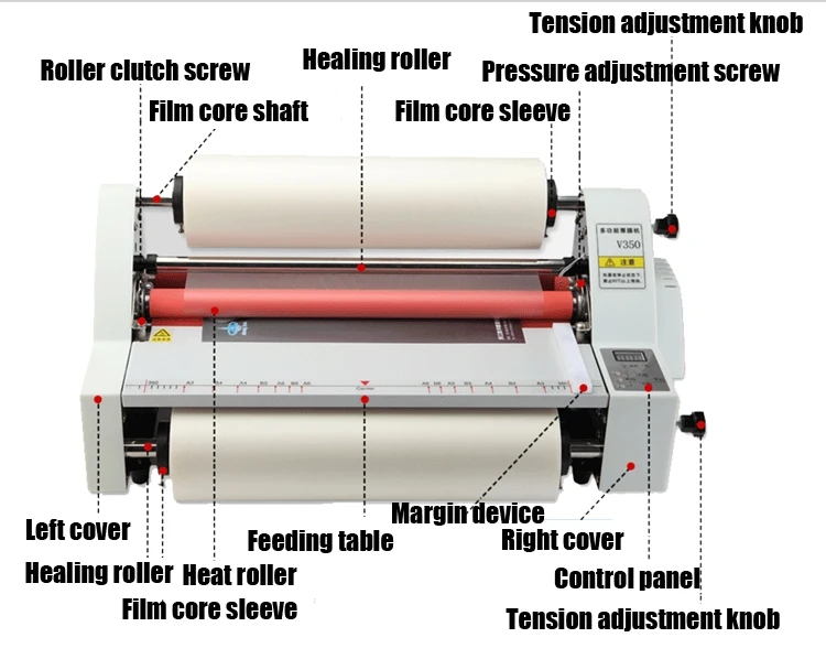 DX-V350 Desktop Electric Laminating Machine A4 Semi-automatic With 350mm For Office Equipment