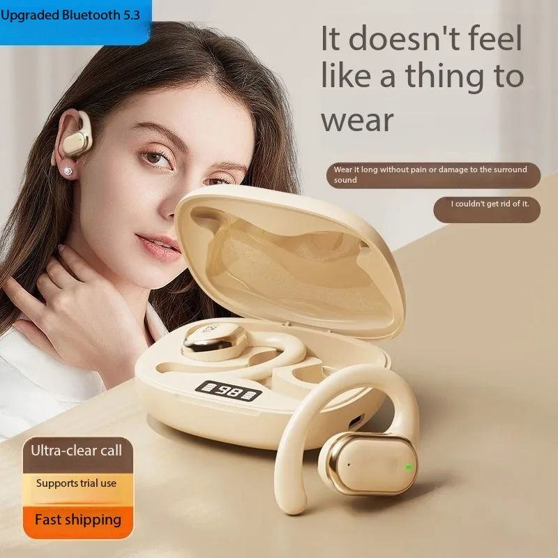 Hanging Wireless Bluetooth Earphones with Noise Reduction, Open Design, No in Ear, High Sound Quality and Long Battery Life