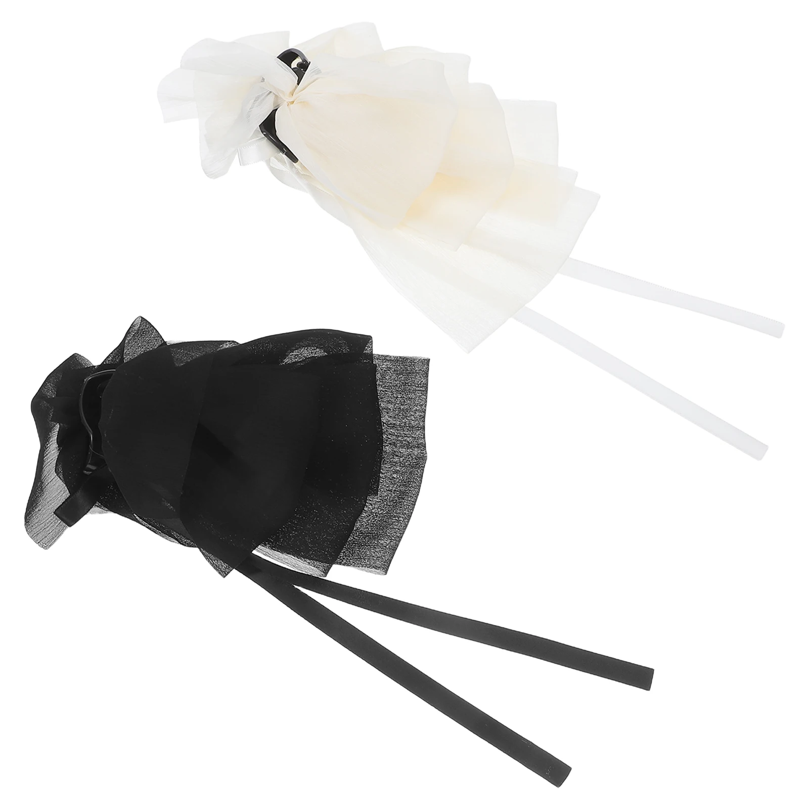 

2pcs Mesh Bow Claw Clips for Thick Thin Hair Bride Elegant Fashion Accessories Grace Bowknot Hair Scratcher Girls Wear