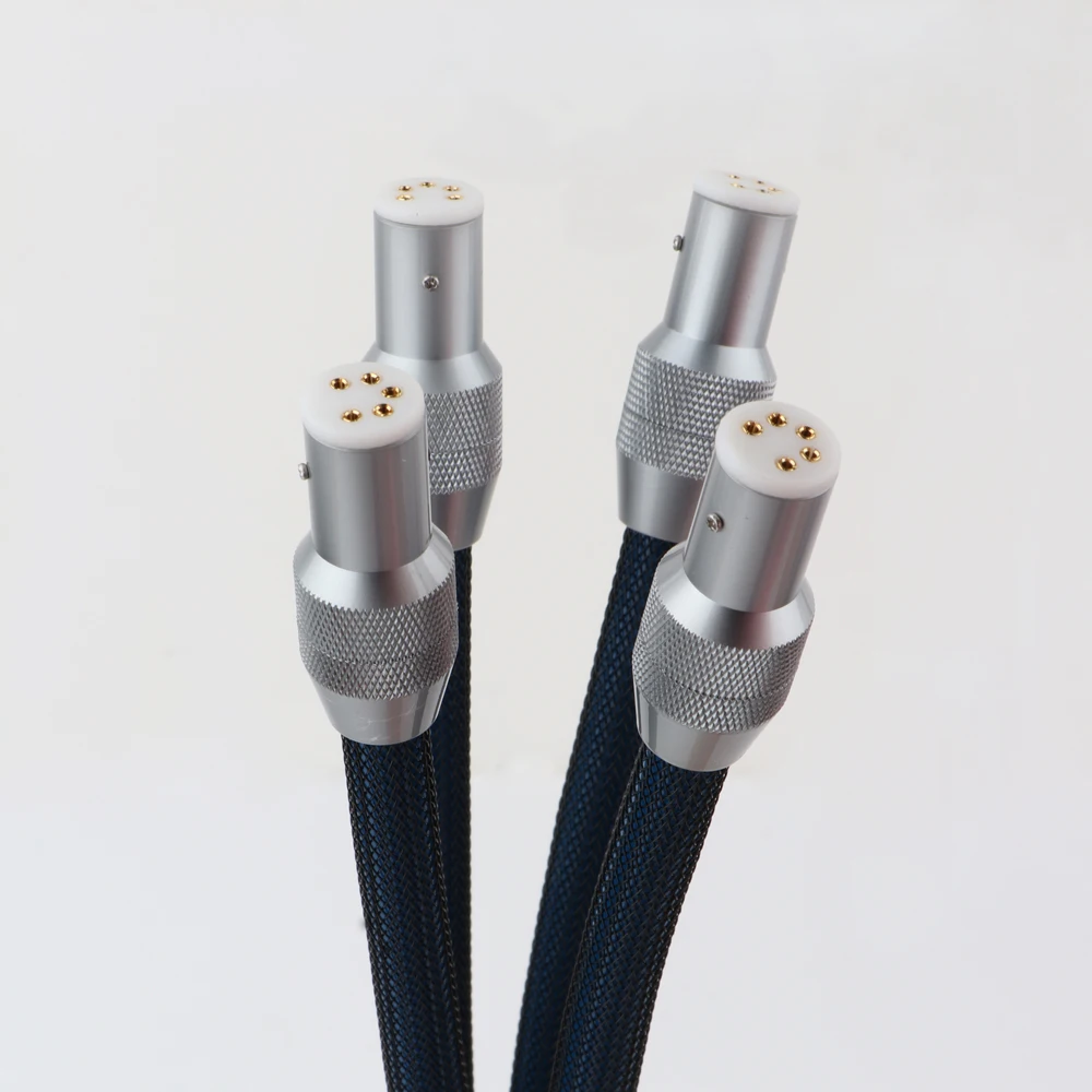 TA205 Monosaudio Tonarm Cable 5 Pin DIN to RCA Phono Turntables Analog Cable with 99.998% OFC silver plated cable