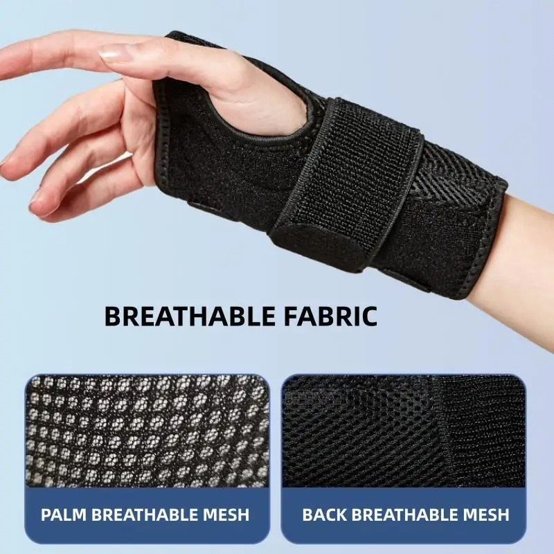 Orthopedic Carpal Tunnel Wristband Adjustable Wrist Support Splint Support Hand Brace with 2 Stays Breathable Wrist Protector