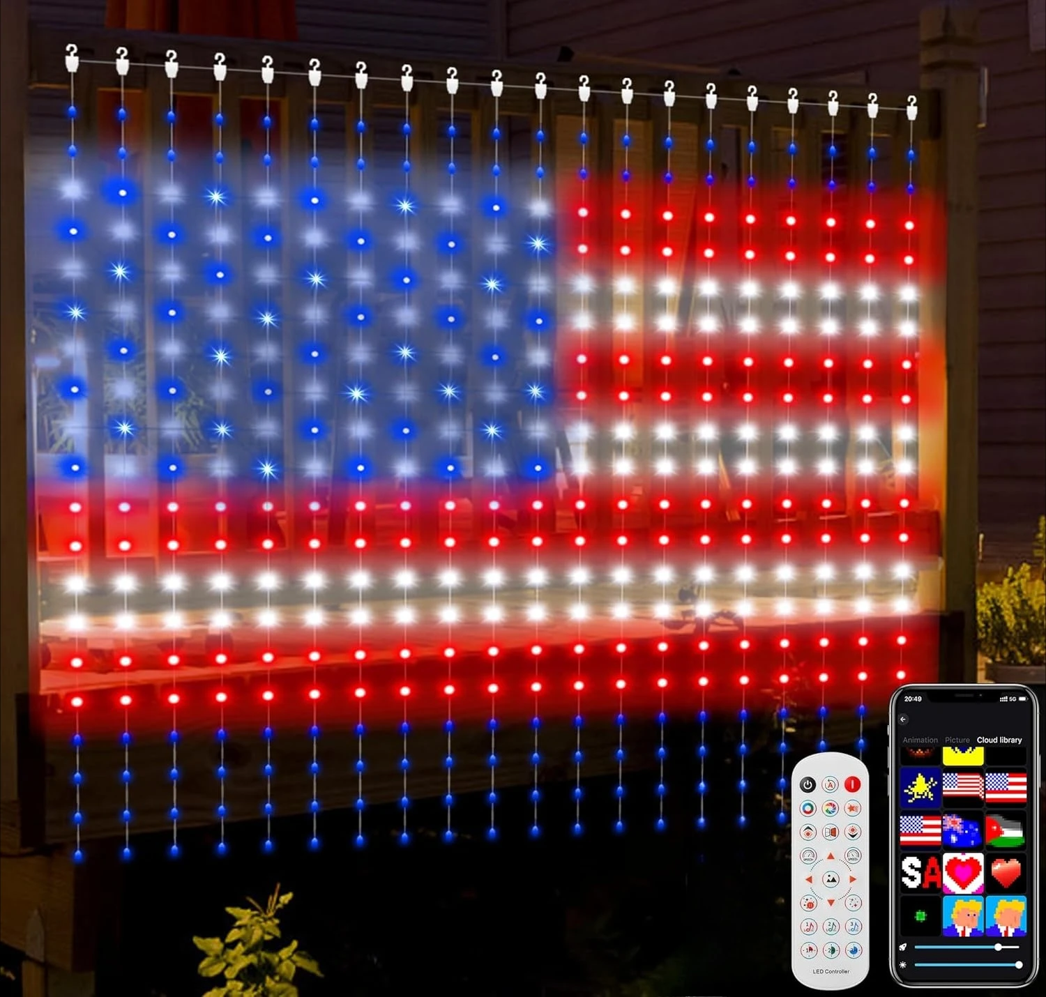 400LEDs Smart Curtain String Light Bluetooth APP Control Christmas Fairy Light DIY Picture Display Garland Party Wedding Decor