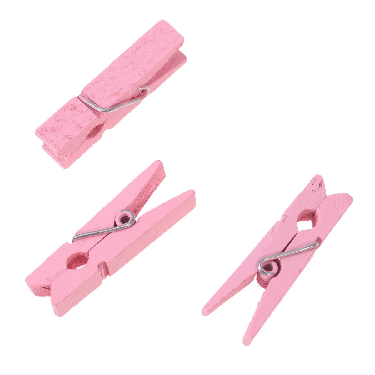 

100Pcs Wooden Photo Clips Mini Clothespins for Hanging Photos Artwork Crafts Decor Pink 30M Twine Included Clothespins