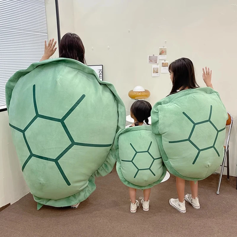 Travesseiros de pelúcia Wearable Turtle Shell, Brinquedo Tartaruga Macia Recheado, Vestir Almofada, Traje animal engraçado