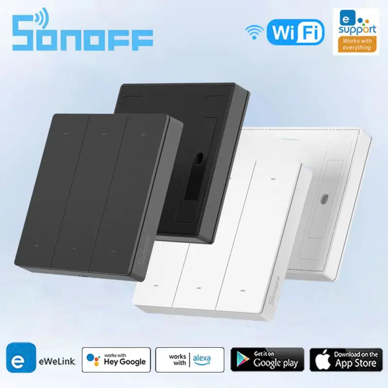 

Беспроводной Wi-Fi контроллер SONOFF SwitchMan R5, 6-кнопочный настенный выключатель EWeLink, дистанционное управление, умный дом с Alexa Google Home