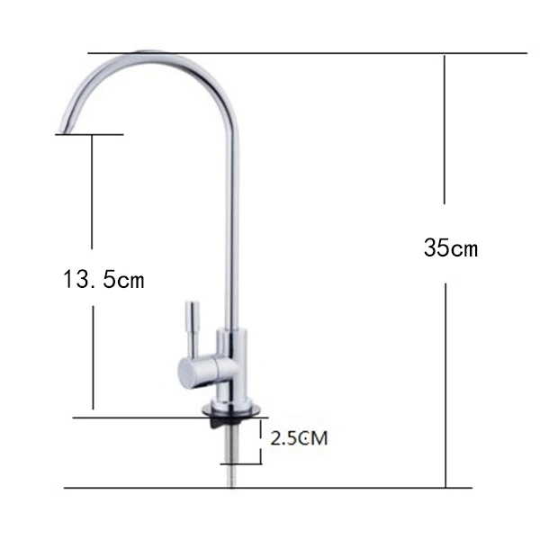 1/4 Inch Stainless Steel Faucet Water Filter Tap for Kitchen Sink Rotation Faucet Fast Connection Drinking Water