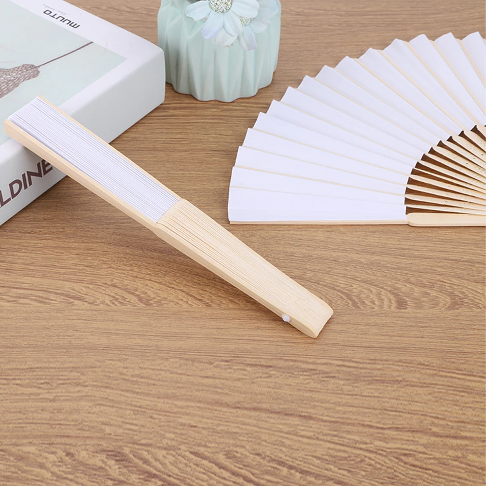 1-50PCS Paper Bamboo Folding Hand Fan Wedding Personalized Fans Party Decor Art Craft Chinese Dance Fan DIY Folding Fan