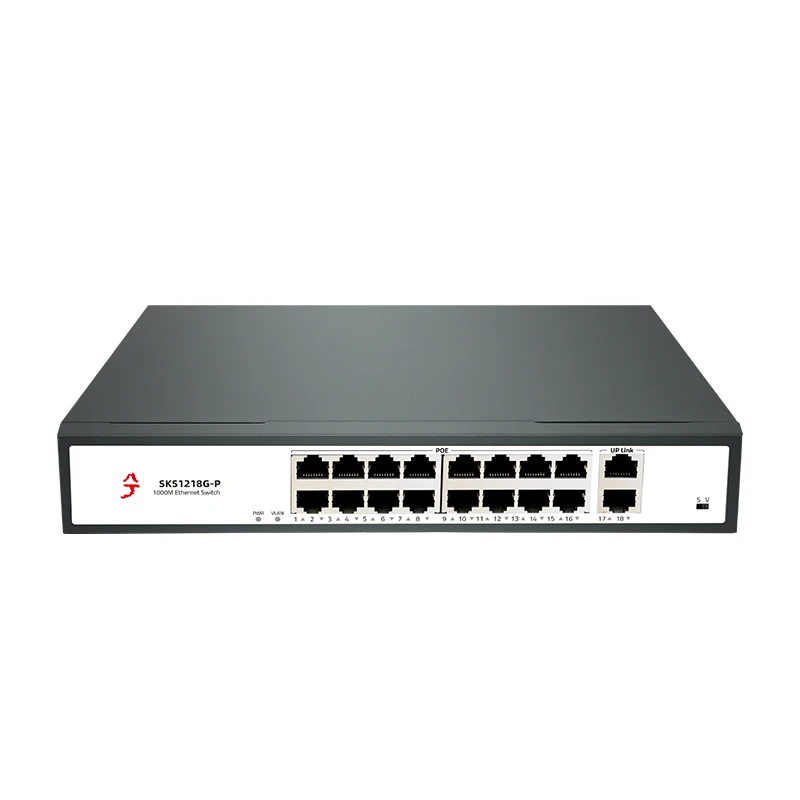 XikeStor-16 ports POE RJ45, 1 port RJ45, commutateur Gigabit, Plug & Play, détection intelligente AI, alimentation POE annulée, compatible