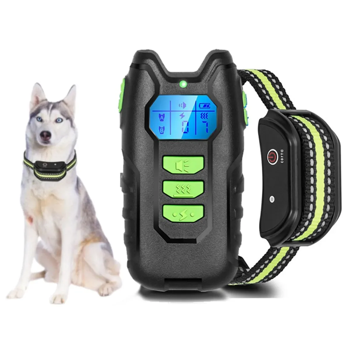 Pet Dog Training Barkproof Collar Rechargeable With Remote Control Trainer LCD Display Waterproof Shock Electric Sound Vibrator