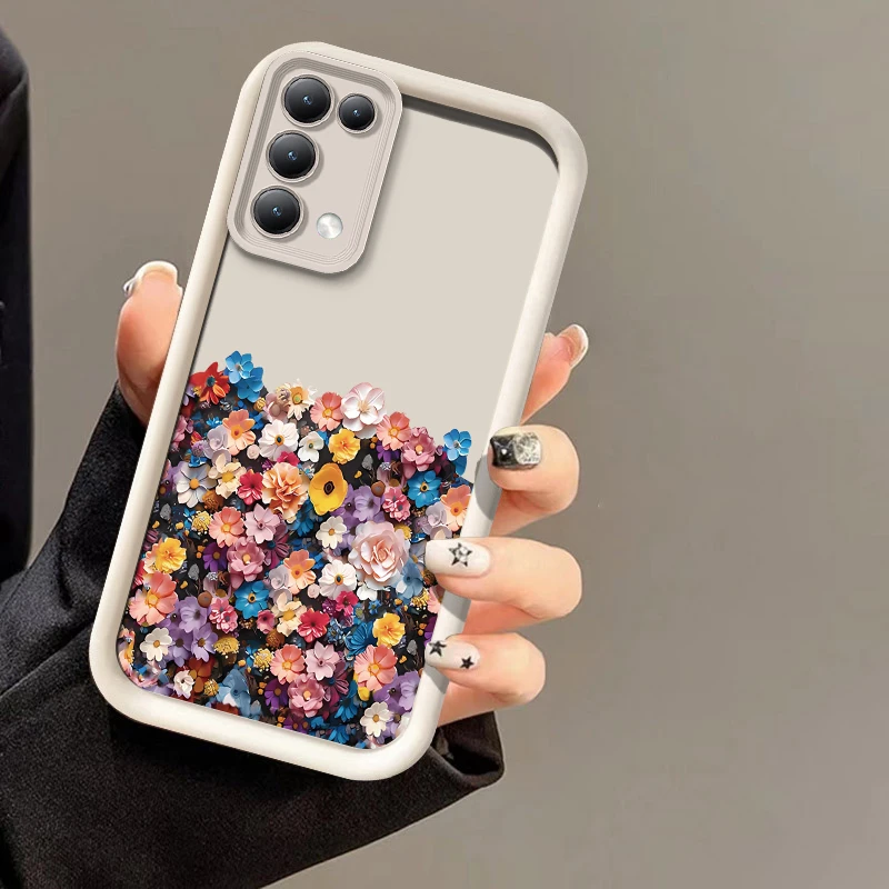 Showy Daisies Flower Phone Case For OPPO Reno 12F 12 11F 11 10 8T Pro Plus Soft Silicone Shockproof Camera Lens Protection Cover