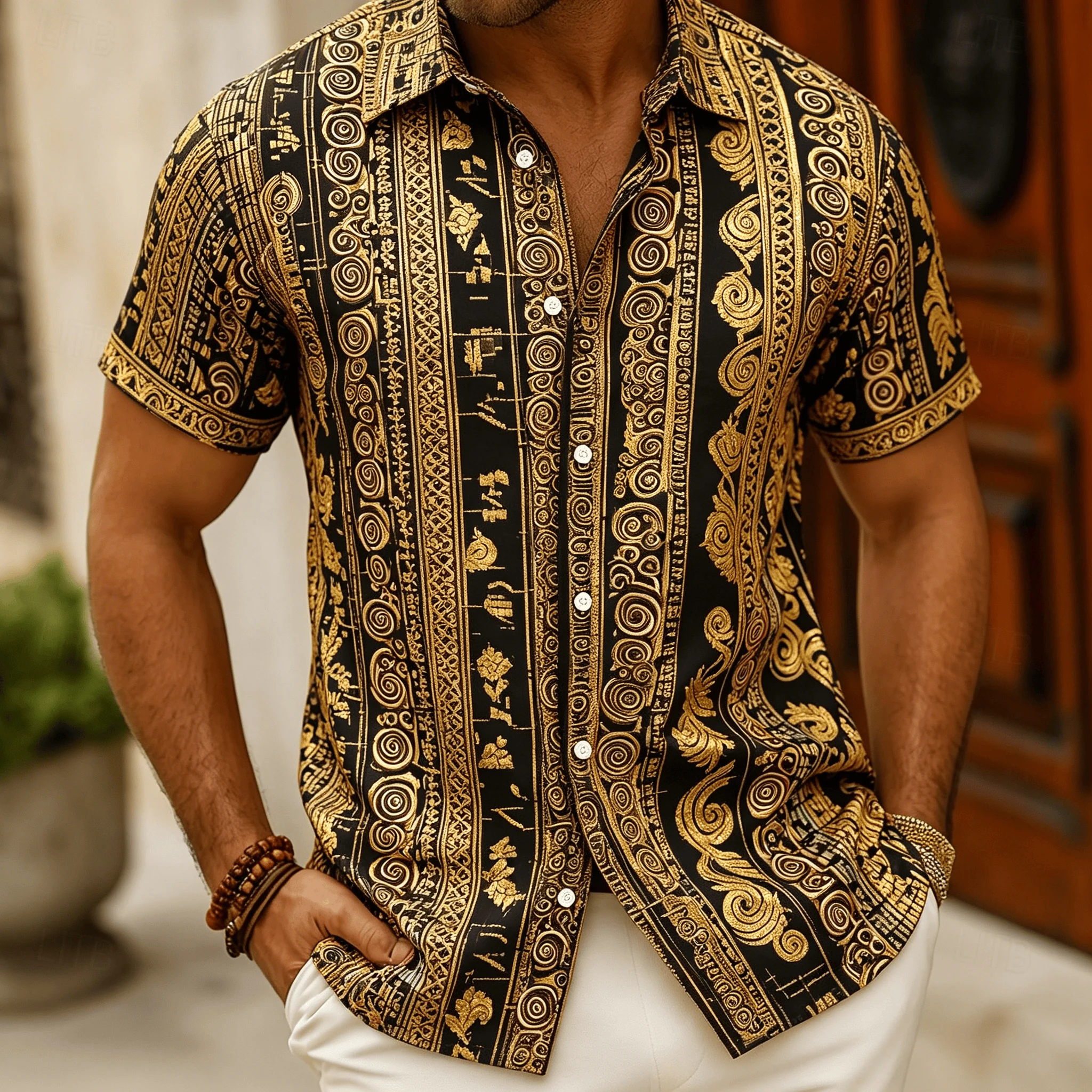 Camisa Masculina de Manga Curt - Ethnic Fashion Men avaliação e preço