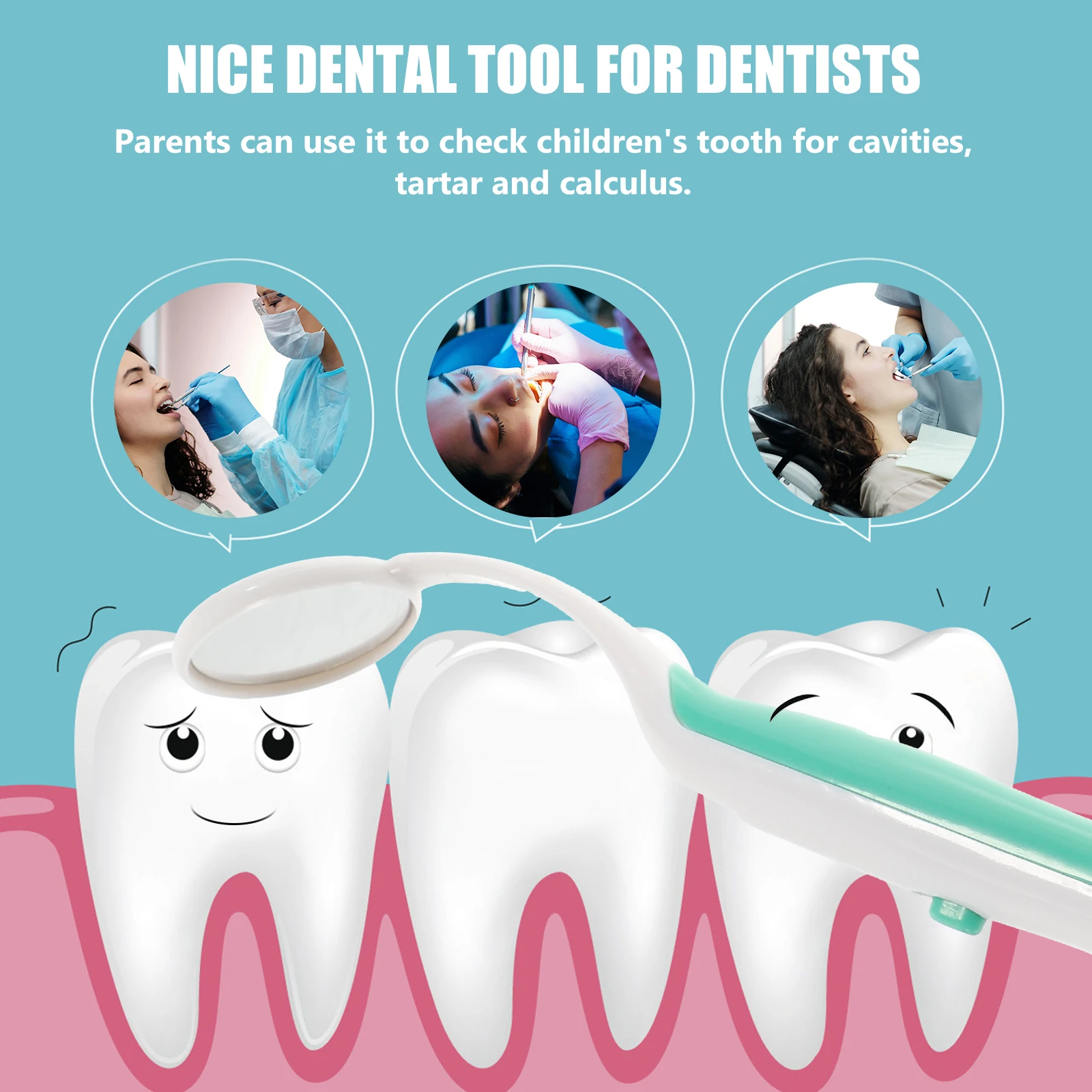 

2Pcs LED Oral Mirror Plastic Mouth Speculum for Dental Tool Use All Angles Visibility Hard to Reach Areas Check Cavities Tartar