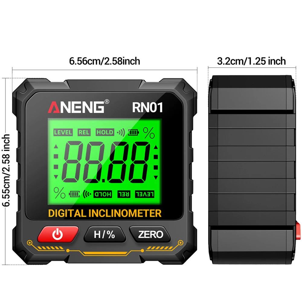 360 Derajat RN01 Goniometer Digital Kotak Tingkat Elektronik Penggaris Sudut Elektronik Busur Derajat Lampu Latar Alat Inclinometer Pekerjaan Kayu