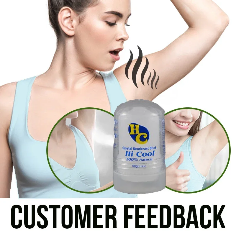 60g Natural Food-grade Crystal Deodorant Alum Stick Body Odor Remover Antiperspirant For Men Women