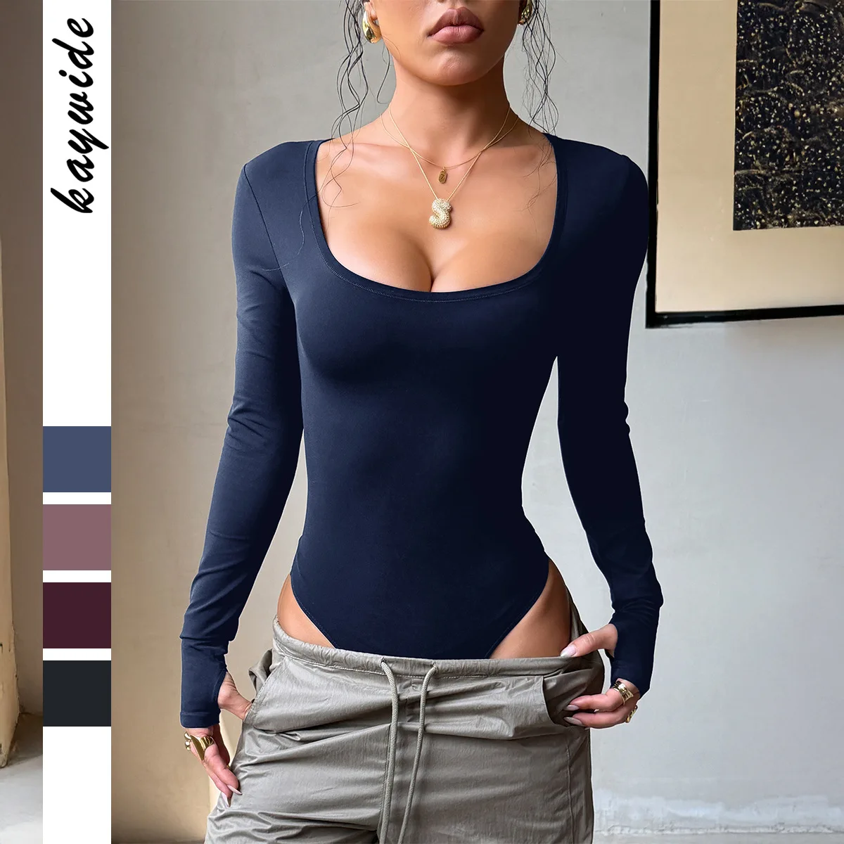 

Street Style Yoga Sports Suit Women's Long Sleeve Tight Fit Jumpsuit Spring Summer 2026 Thin Nylon Fabric