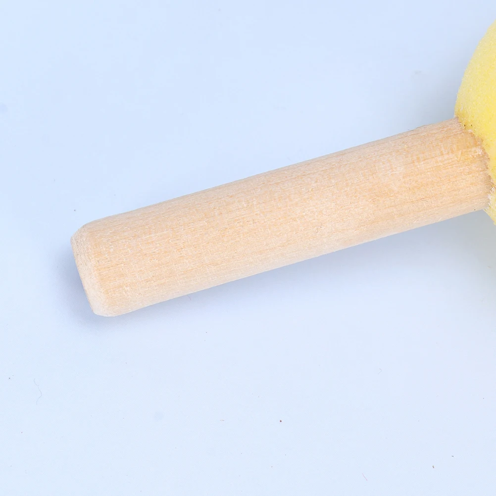 

Easel Wooden Handle Brush Drawing Round Paint Yellow Bamboo Painting Accessories Child