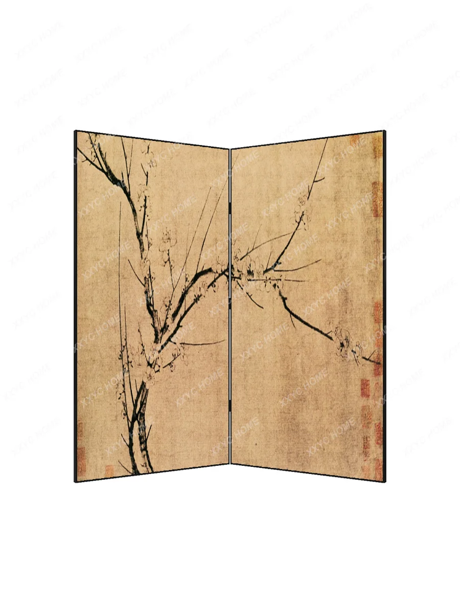 

Retro Subareas Screens Living Room Foldable Mobile Baffle Bedside Partition