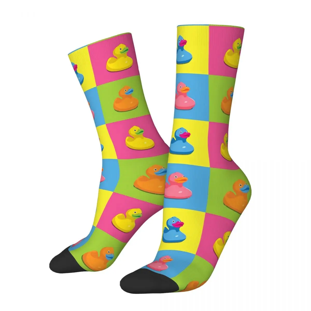 Pop Art Rubber Duck Socks Shopping 3D Print Boy Girls Mid-calf Sock