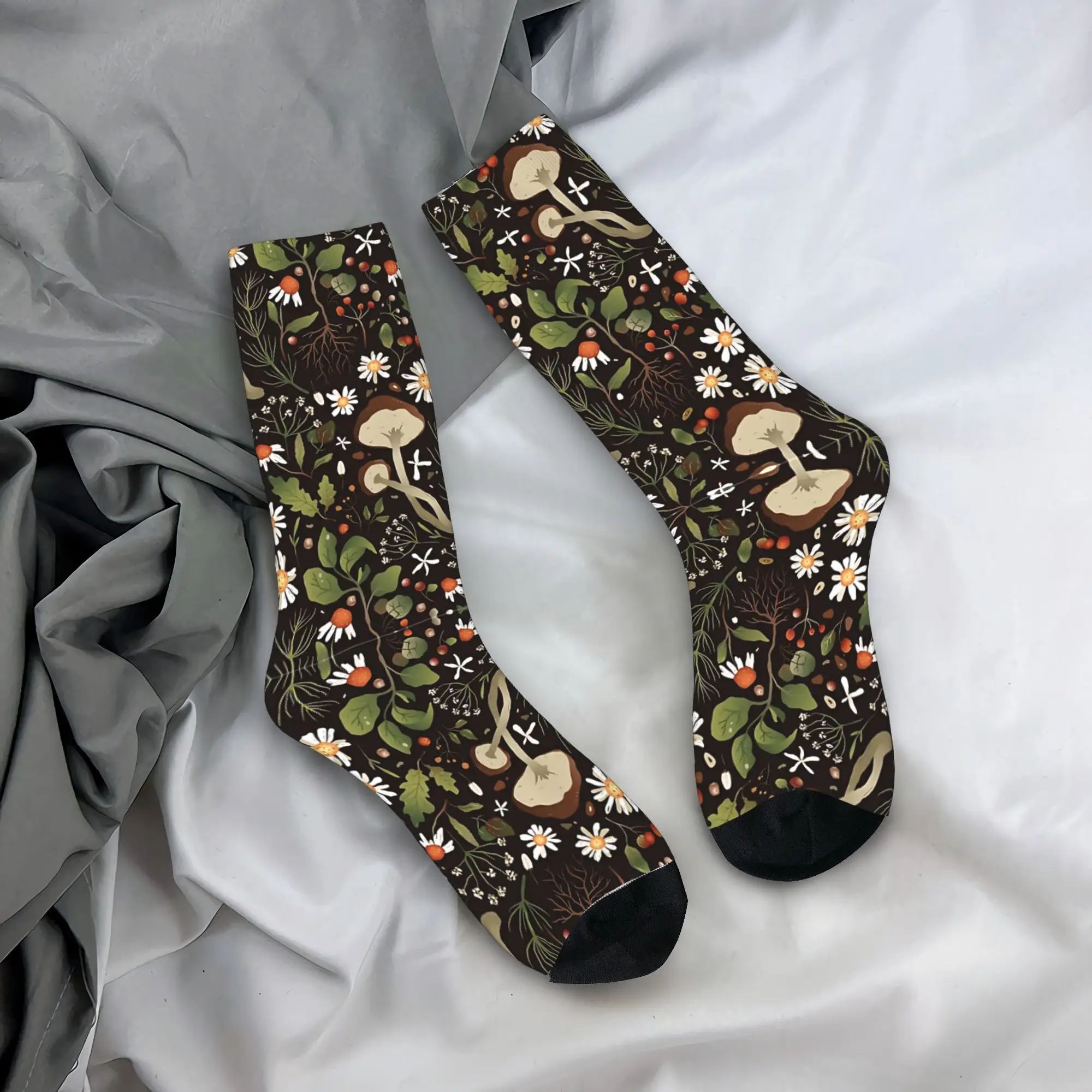 

Mushroom Plants Pattern Lover Plants Morel Psychedelic Mushroom Forager Mushroom Sock Gift Stockings Women Men Breathable Socks