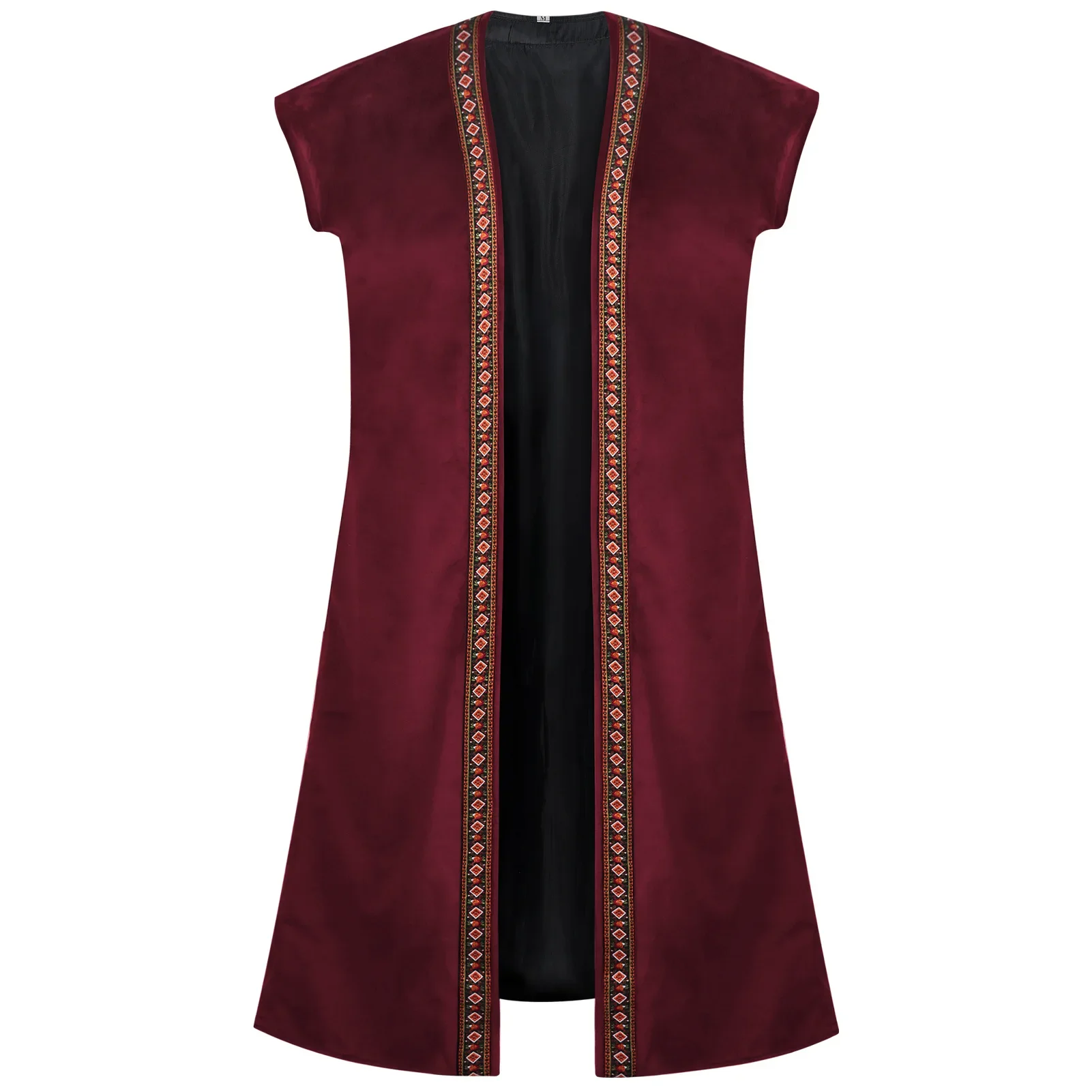 Men's2026  Medieval Clothing Black Brown Red Colors S-2xl Sizes Retro Style Sleeveless Vest Halloween Costume