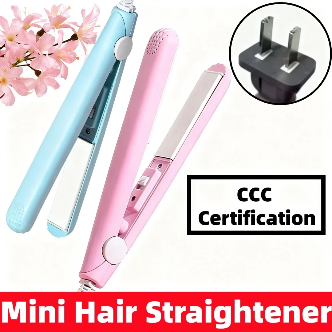 289（2） ---- Mini plancha de pelo: herramienta portátil para rizos interiores con flequillo de aire para mujeres y estudiantes