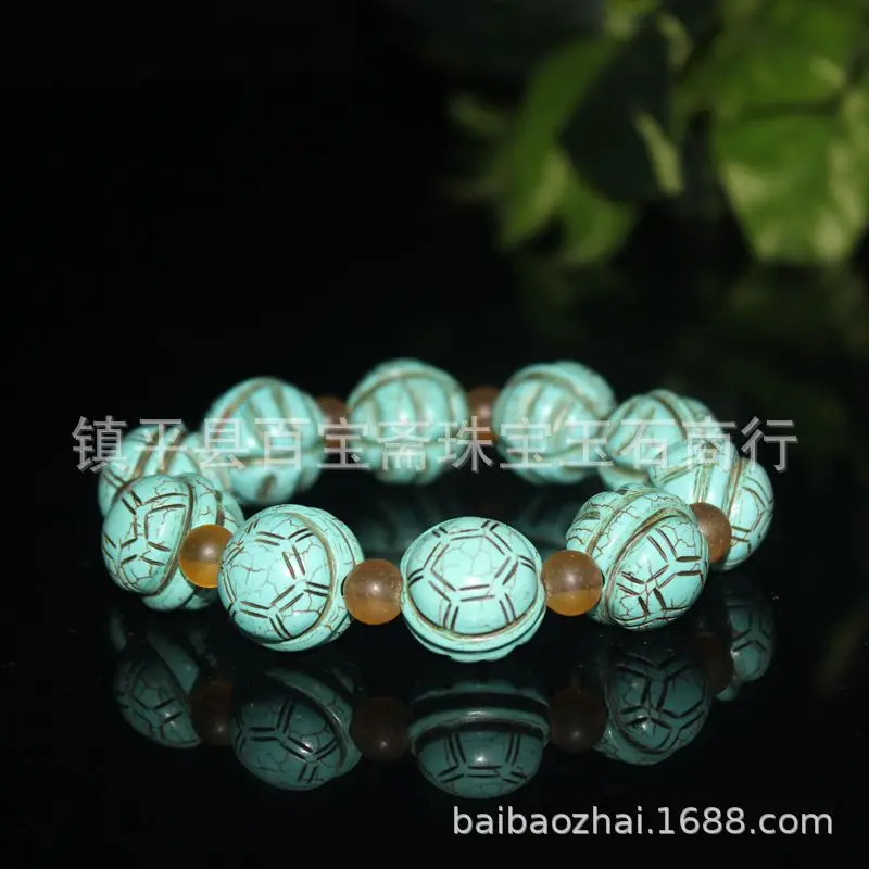 Turquoise Longevity Of Weng Zhong Bracelet Old Pearl Beads String