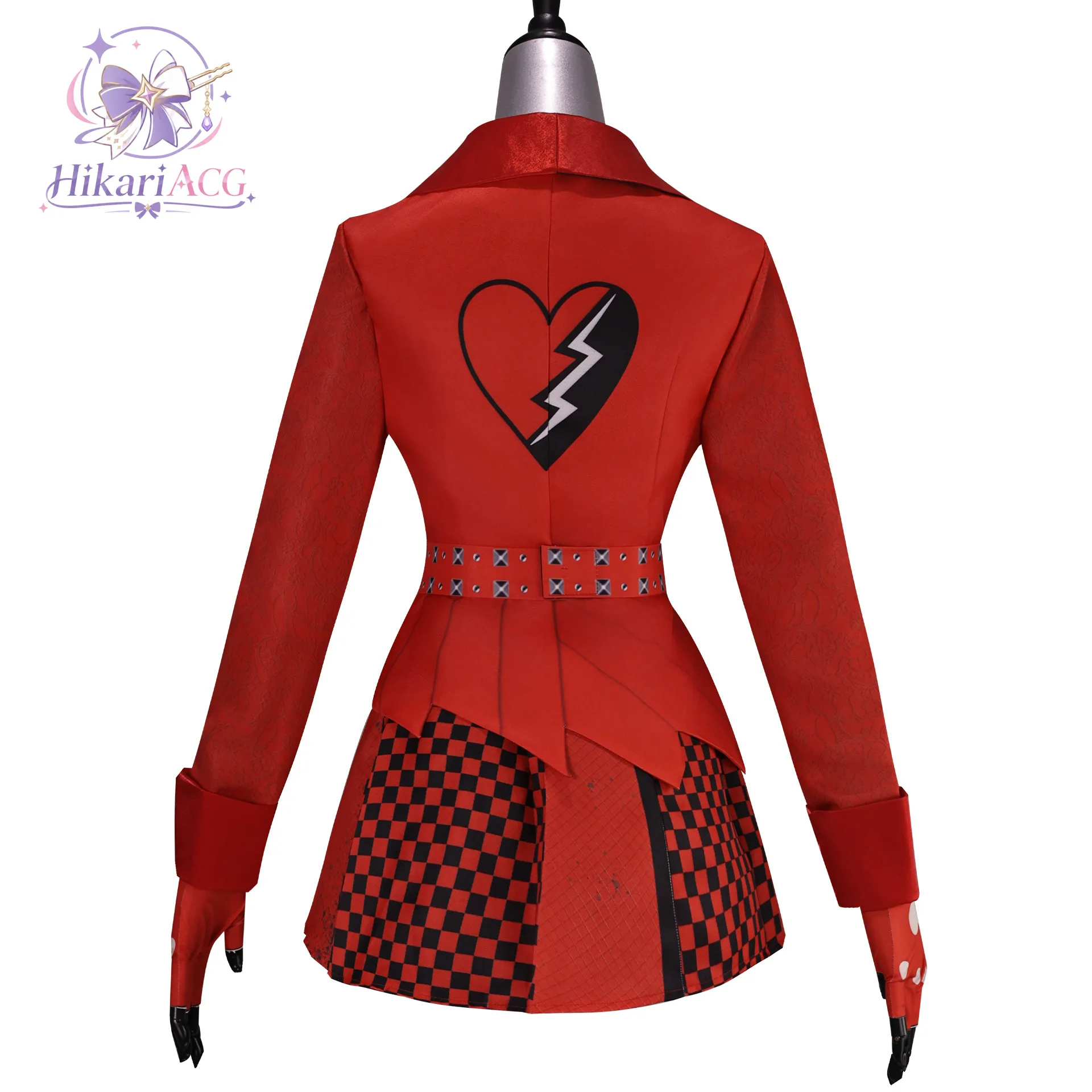 Anime Chloe Charming Costume Descendants Jacket Red Cosplay Women Mini Skirt Leggings Halloween Belt Outfit Carnival Disguise view 3