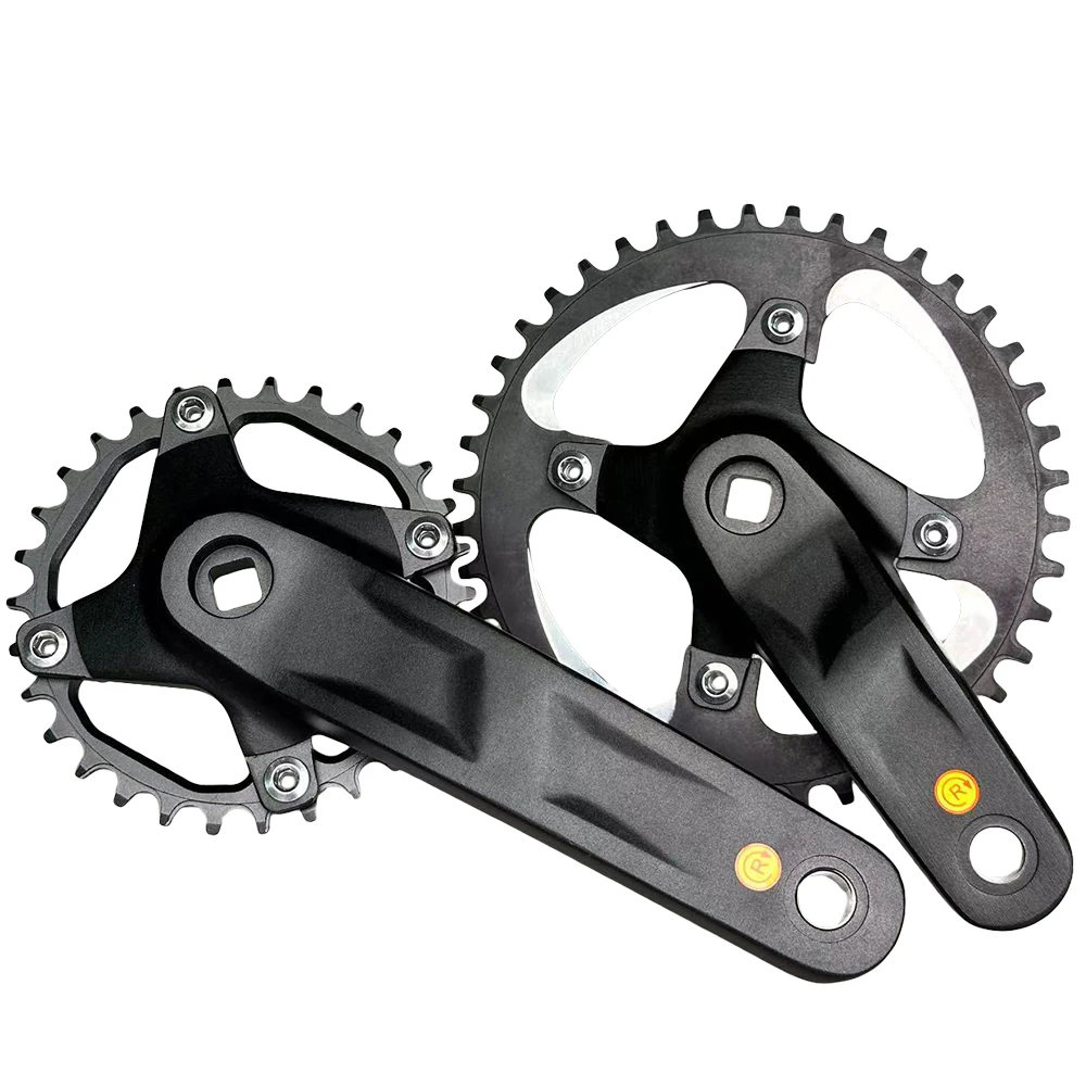 104 BCD MTB Kind Kinder Mountainbike Kurbelgarnitur Single Speed Kurbelgarnitur 127 140 152 160 165 175 mm Vierkantkegel 40/42T Kettenblatt – Detail 1