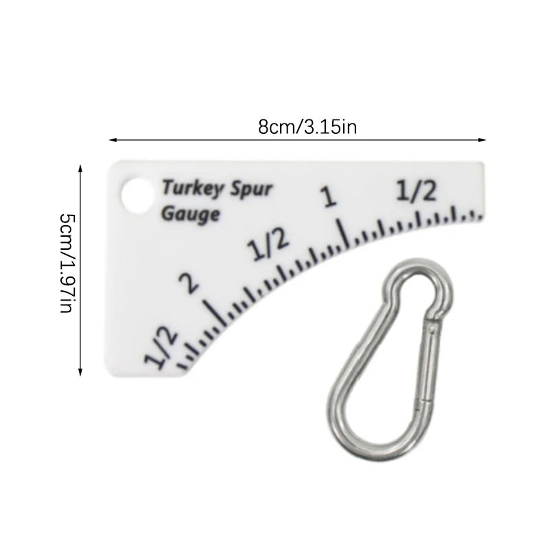 Multifunctional Wild Turkey Spur Gauge Portable Durable Turkey Spur Measure Ruler Compact Precision Measurement Tool With Buckle