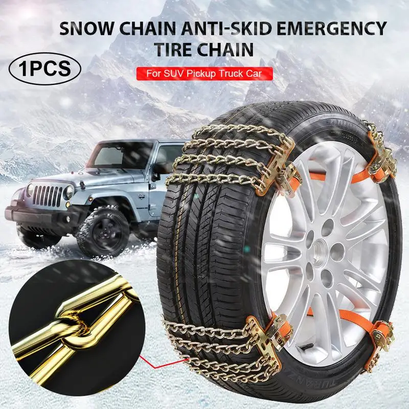 4PCS Car Tire Anti-skid Steel Chain Winter Spikes Cadenas Para Nieve For Tire Chains Rain Winter Tool Tires Car Car Truck SUV