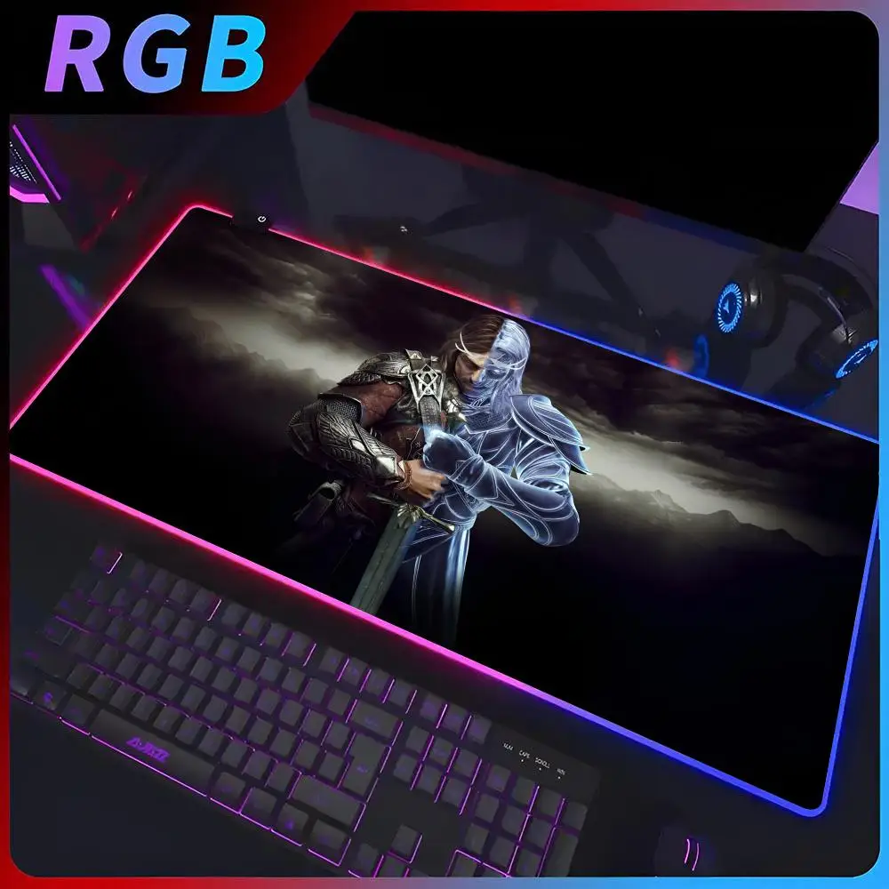 

Коврик для мыши с кольцами владельцев из фильма RGB, большая игровая компьютерная клавиатура, эргономичный коврик для мыши, офисные письменные принадлежности и аксессуары для ноутбука, Нескользящие