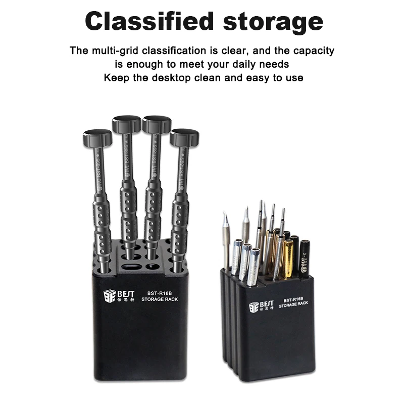 BST-R16B Multifunktionale Lötkolben Tipps Lagerung Box Für C210 C245 C115 T12 Heizung Core Organizer Schweißen Kopf Halter