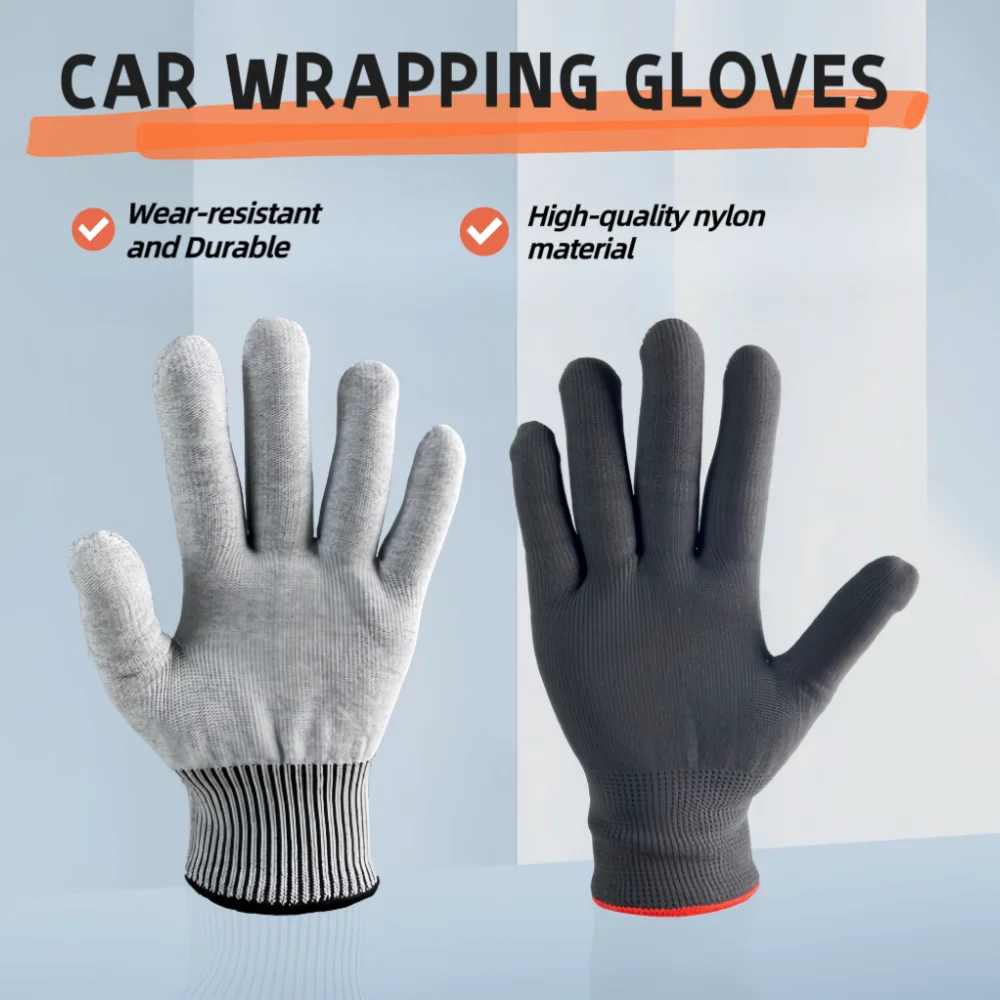 3/5 Pairs Car Vinyl Wrapping Gloves Anti-Static Window Tint Film Install Gloves Nylon Tinting Work Safety Gloves House Cleaning