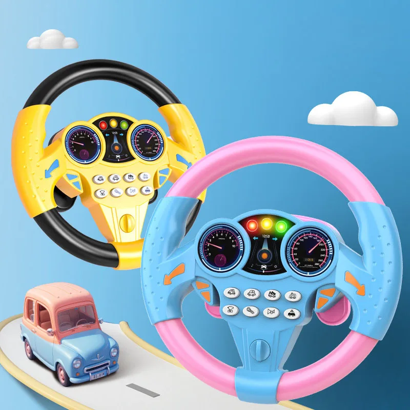 Multi Functional 360 ° Rotation Simulation Steering Wheel Simulation Driving Car Children's Co Pilot Electric Toy Vocal Toy Gift