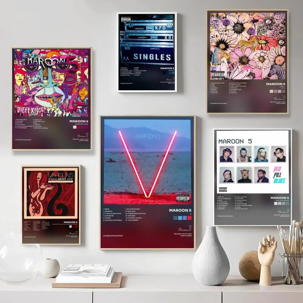 Pop Rock Band M-Maroon 5 Poster Wall Art Print Poster for Bedroom Living Room Home Decor Gift Artwork