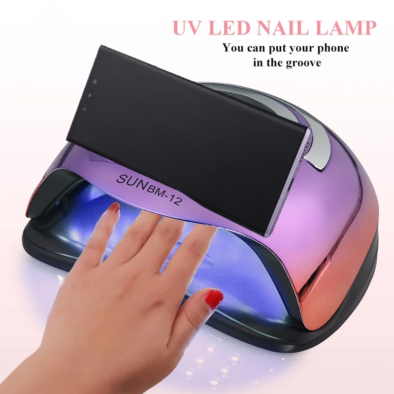 72 المصابيح المهنية مسمار مجفف مصباح مستشعر الأشعة تحت الحمراء LED مصباح مانيكير لعلاج جميع الأشعة فوق البنفسجية هلام طلاء الأظافر مسمار تجفيف أداة الصالون