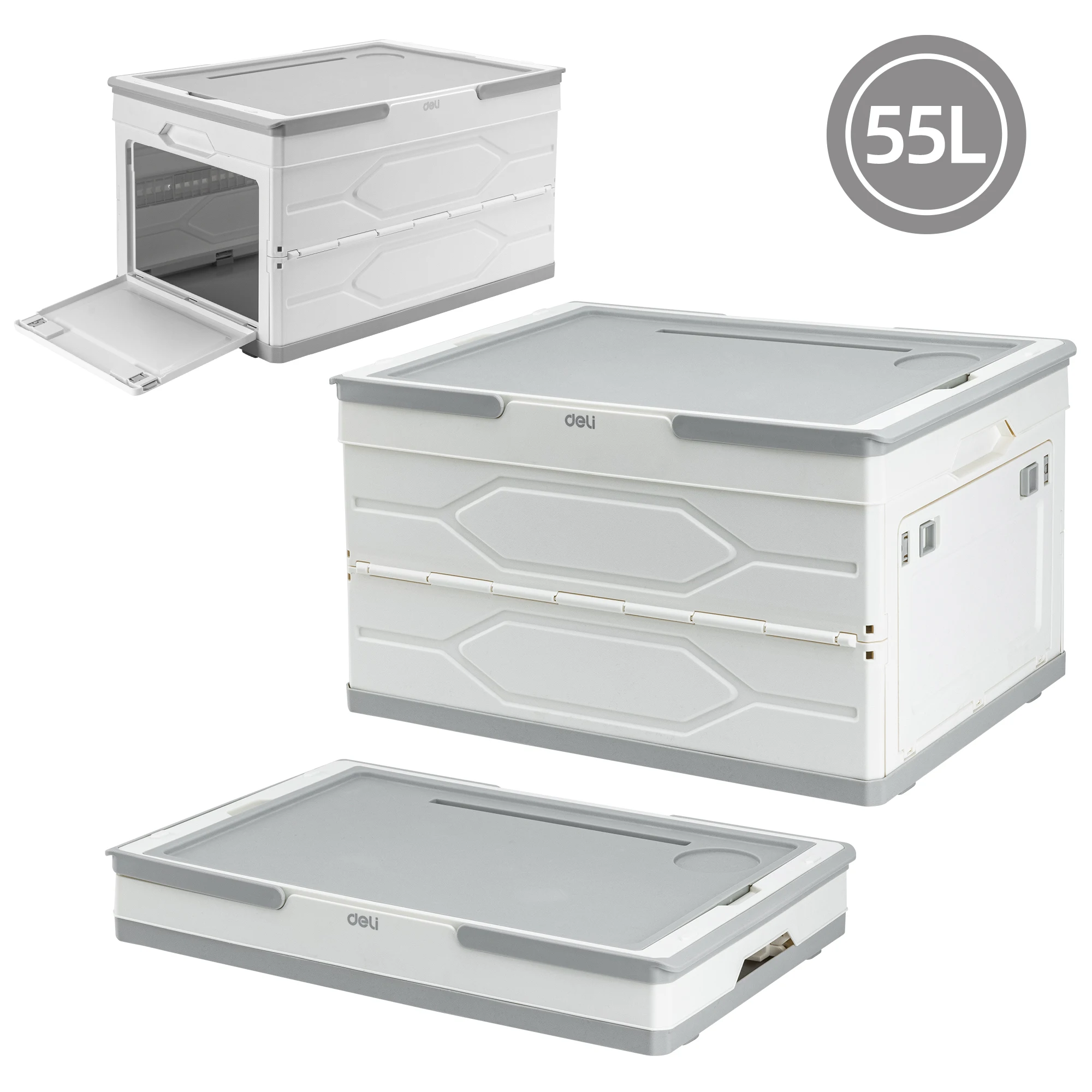 Deli 55L Foldable Storage Box,Eco-Friendly PP Material for Durable and Space-Saving Organization of Household Items