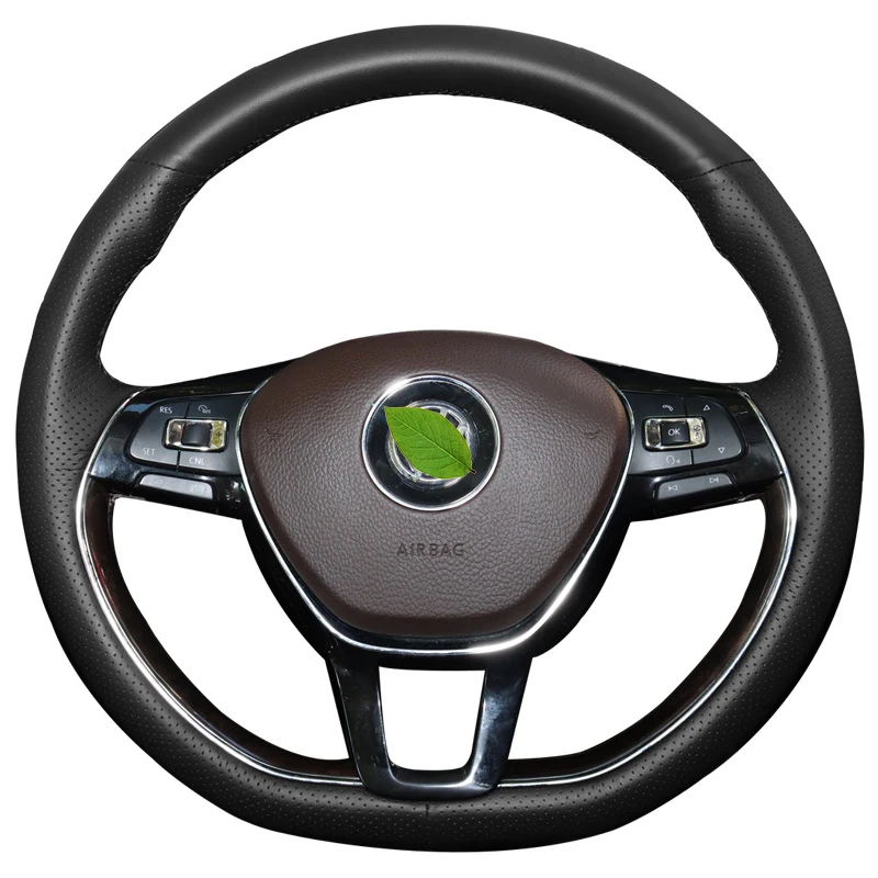 

Hand-sewn Non-slip Durable Leather Car Steering Wheel Cover for Volkswagen Sagitar Lavida Magotan Passat Bora Golf Tiguan L