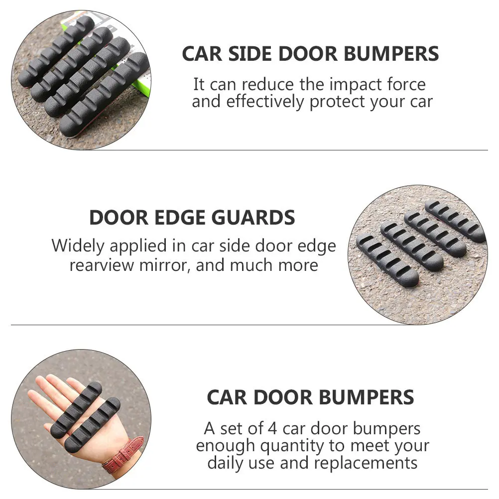 4Pcs Car Door Bumpers Anti Scratch Guards PVC Auto Protector Car Side Door Guards Rearview Mirror Protectors Vehicle Accessories
