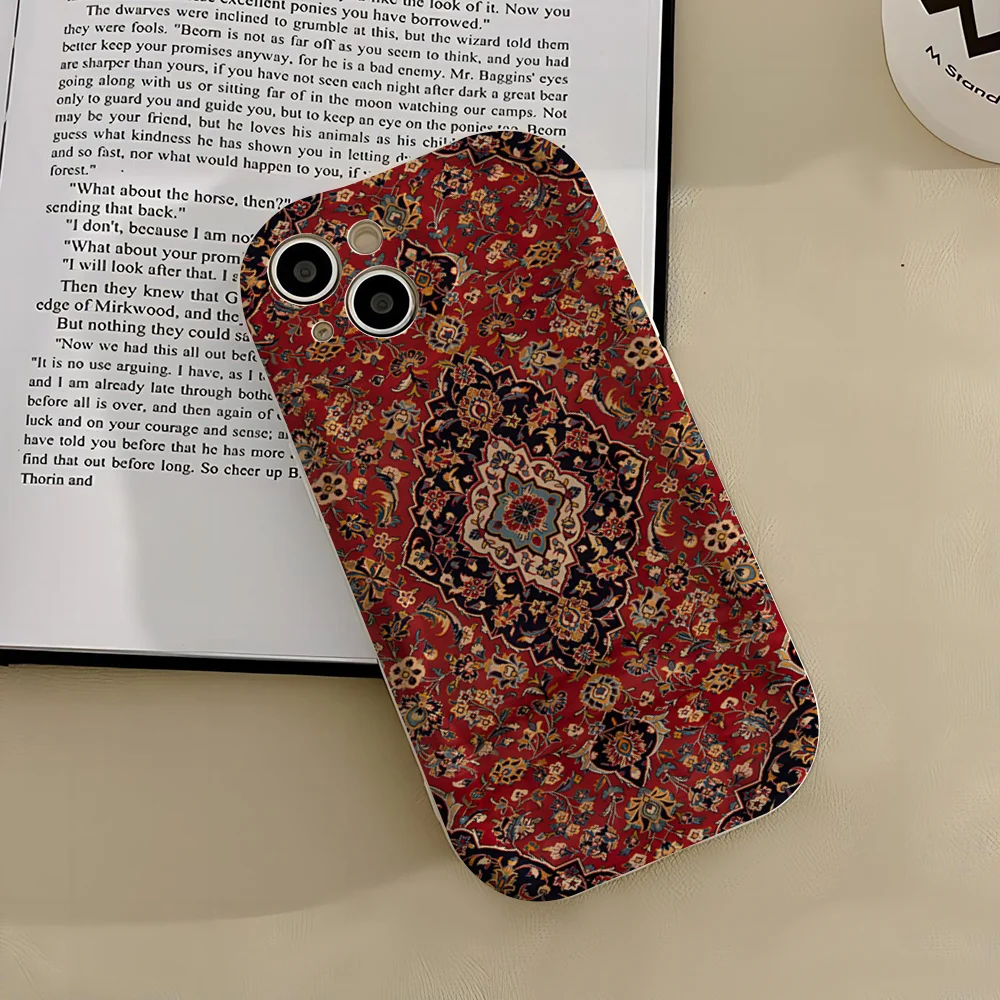 Чехол для телефона с персидским ковровым цветочным узором для iPhone 13, 16, 14, 12, 15, 11 Plus Pro XS Max Mini X XR SE2020 Wave Light, мягкий ТПУ