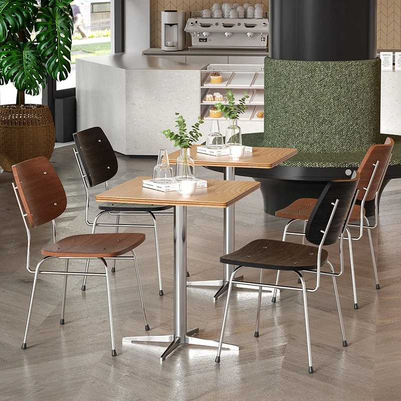 Nordic Solid Wood Dining Home Restaurant Hotel Back Chair Modern Simple Dining Table Chair Stool